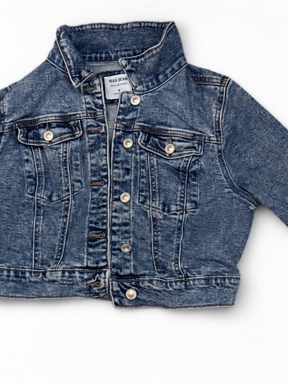 Wax Jean Girls Distressed Blue Denim Jacket